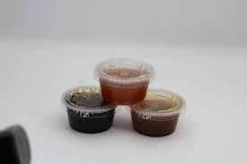 Clear Black PP Clear Plastic Sauce Cups Sauce Container Portion Cups