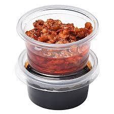 Clear Black PP Clear Plastic Sauce Cups Sauce Container Portion Cups