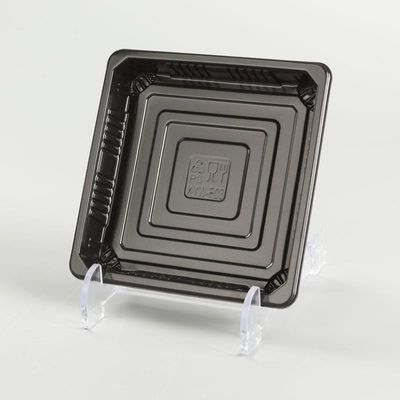 Square Japanese Disposable Plastic Food Container Party Takeaway Sushi Trays With Lid