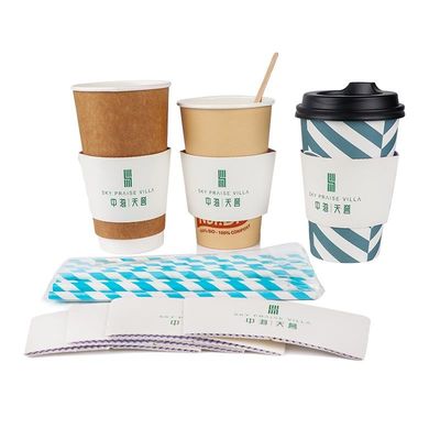 Single Wall Coffee Paper Cup Sleeve Heat Resistant 12oz 16oz 20oz for Hot Drink