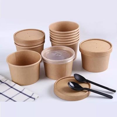 Customized Biodegradable Kraft Paper Soup Cup Food Packaging