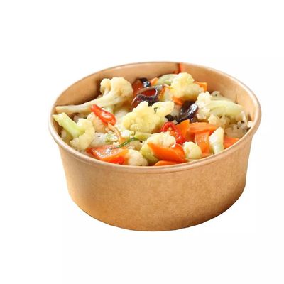 Custom Printed To Go salad Noodle Takeaway Craft Paper Bowls Disposable 16Oz