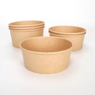 Waterproof Food Grade Kraft Paper Bowl 25oz Disposable Brown Takeout 750ML