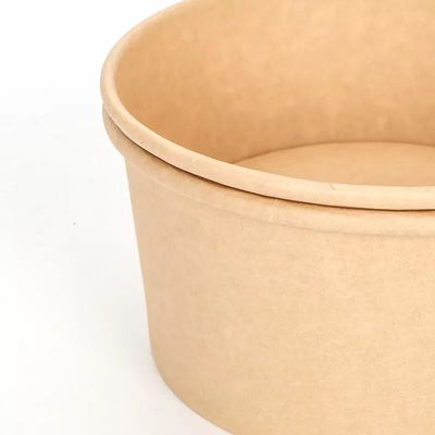 Waterproof Food Grade Kraft Paper Bowl 25oz Disposable Brown Takeout 750ML