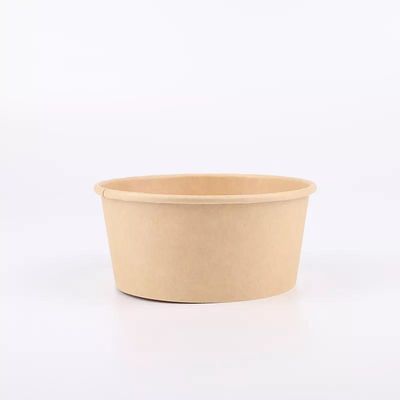 Takeaway Custom Disposable Soup Salad Kraft Paper Bowl Biodegradable 40oz