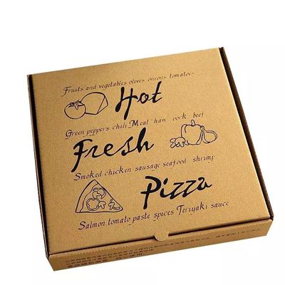 Corrugated Paper Pizza Packing Box Reusable Custom Design 16in