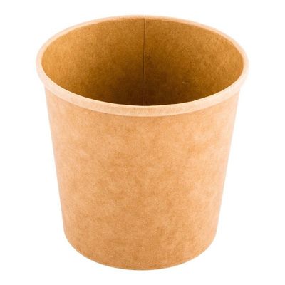 Custom Print Eco-friendly Disposable Food To Go Packaging Container Kraft Paper Rice Soup Cup Take Away Salad Bowl