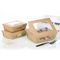 Disposable Food Grade Rectangle 8oz Kraft Paper Bowls Salad Box