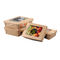 Rectangle Food Grade 29oz Disposable Paper Bowls Take Away Paper Salad Boxes Packaging For Restaurant