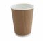 Bio-Degradable Take Away 16oz Kraft Ripple Paper Coffee Cups For Hot Drinking