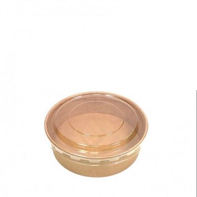 Dia 11.5cm 500ml Disposable Paper Bowl With Clear OPS Lid For Restaurant