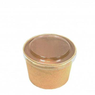 Dia 11.5cm 500ml Disposable Paper Bowl With Clear OPS Lid For Restaurant