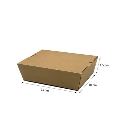 Disposable Paper Take Out Food Containers Microwaveble Folding Natural Kraft Boxes