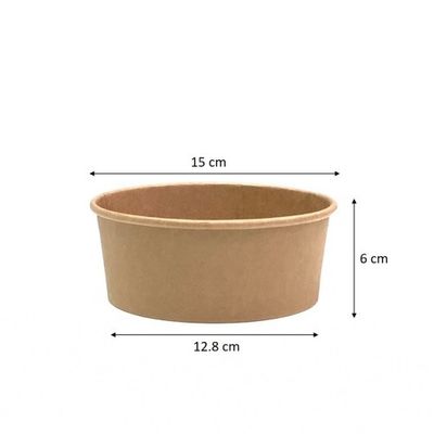 ODM/OEM Emballages Alimentaires Round Brown Biodegradable Eco-Friendly Take Away Salad Fast Kraft Paper Packaging Bowl