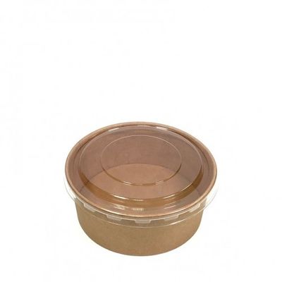 ODM/OEM Emballages Alimentaires Round Brown Biodegradable Eco-Friendly Take Away Salad Fast Kraft Paper Packaging Bowl