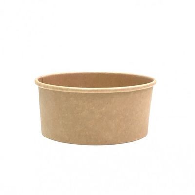 Microwaveable 1300ML 42OZ Brown Kraft Paper Bowl Biodegradable Salad Bowl Coated