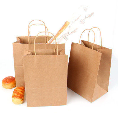 Recyclable kraft Paper Bag With Twisted Handle Reusable Shopping Paper Bags