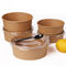 750ML Disposable Brown Kraft disposable Paper Salad Bowl With PET Lid