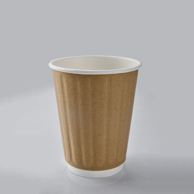 8oz 12oz 16oz Ripple Wall Corrugated Coffee Cup With Lid For Hot Drinking