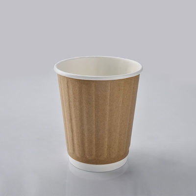 Fashionable Disposable Kraft Paper Double Ripple Wall Coffee Cup