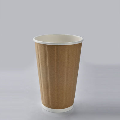 Fashionable Disposable Kraft Paper Double Ripple Wall Coffee Cup