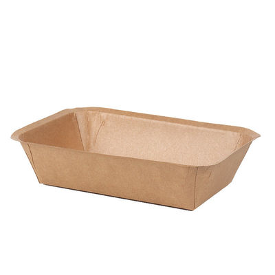 Square Disposable Kraft Paper Plate For Fruits/Fried Food/ Barbecue/Vegetables Packing