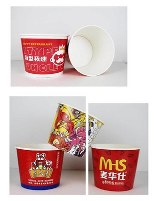 150oz Disposable Paper Food Buckets Biodegradable For Popcorn