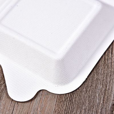 Food Grade Square Paper Tray , FDA Disposable Biodegradable Paper Plates