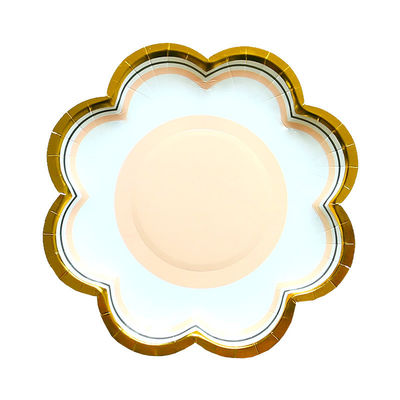 Ins Petal Shaped 7in Macaron Color Disposable Paper Plate For Party