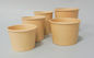 Food Grade Disposable Kraft Paper Soup Bowls Biodegradable With Lids