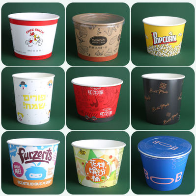 Wholesale Disposable Paper Popcorn Buckets Fried Chicken Buckets Paper Food Buckets